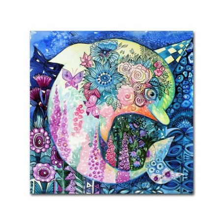 Trademark Fine Art Oxana Ziaka 'Dolphin' Canvas Art, 14x14 ALI11392-C1414GG